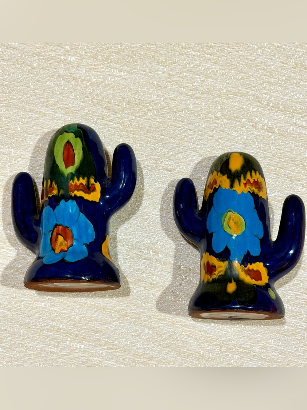 Hand-Painted Talavera Cactus Salt and Pepper Shakers - Home Accents